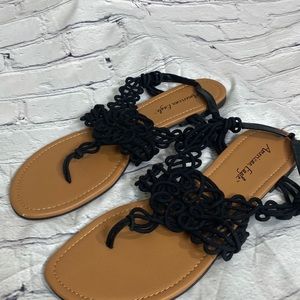 American Eagle Strappy Black Sandle Size 11